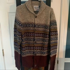 Topman Fair Isle Shawl Cardigan